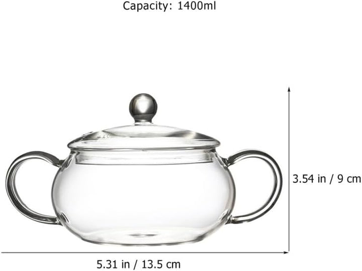 SOIMISS HitzebestäNdiger Glastopf mit Deckel 9.84 Zoll Glas Kochtopf für Induktionsherd Schmoren Koc