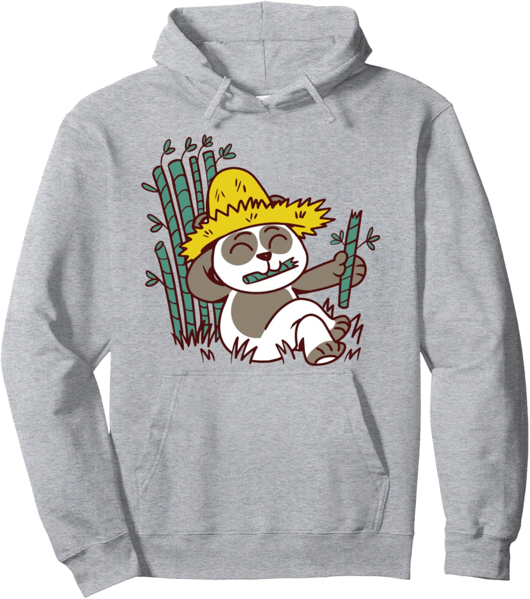 Panda Farmer Cartoon Bär Bambus Pullover Hoodie