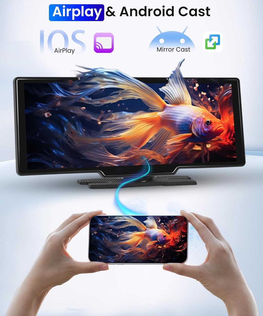 2023 Autoradio Wireless Apple Carplay und Android Auto 10.26 Zoll HD IPS Touchscreen Portable Autora