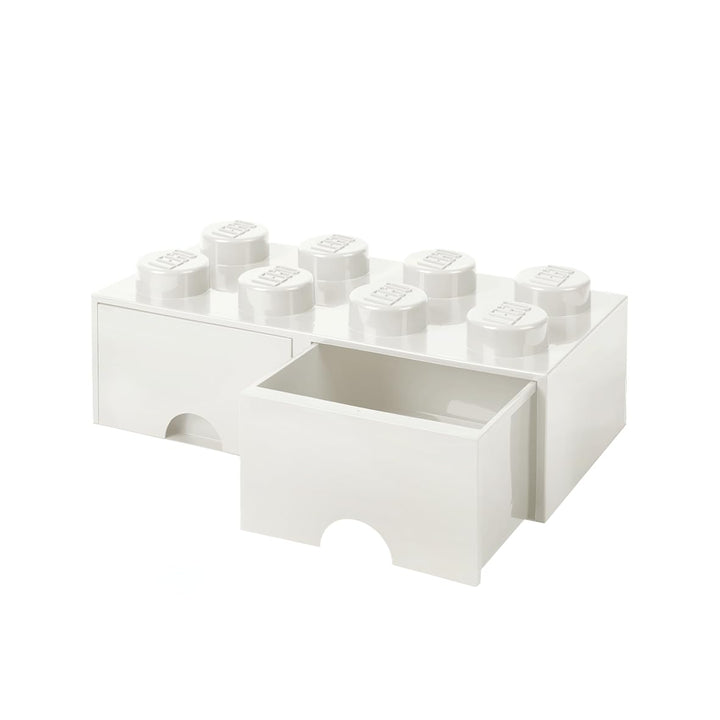 LEGO 4006 Brick 8 Knöpfe, 2 Schubladen, stapelbar Aufbewahrungsbox, 9,4 l, weiss, Plastik, Legion/Wh