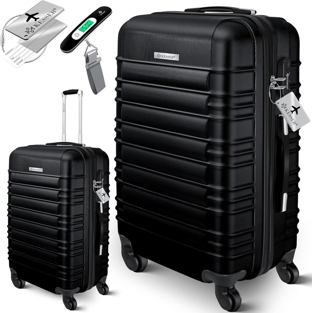 KESSER® Reisekoffer Mittlerer Hartschalen-Koffer Inkl. Kofferwaage + Gepäckanhänger Trolley Gepäck R