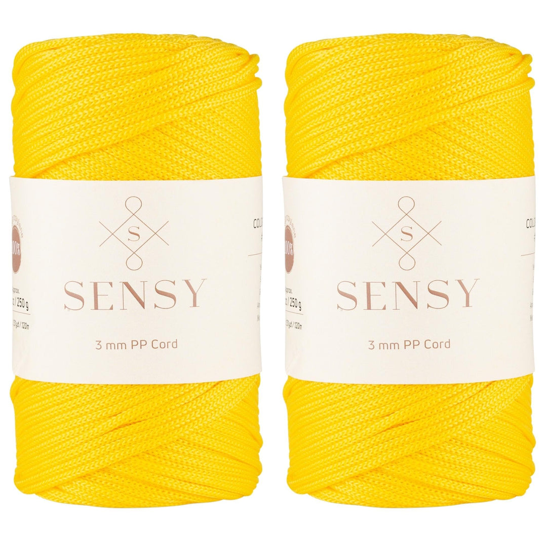 Sensy Premium 3 mm 120 Meter Polyester-Seil, 100% Polypropylen-Kordel, Makramee-Seil, Häkeltaschen-K