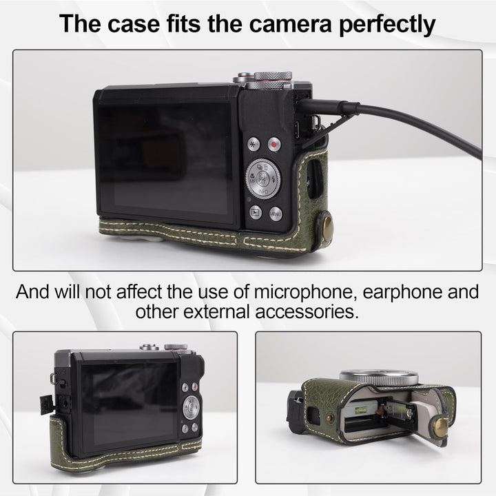 Rieibi G7X G7X II G7X III Hülle, Vintage Leder Kameratasche für Canon PowerShot G7 X/G7 X Mark II/G7
