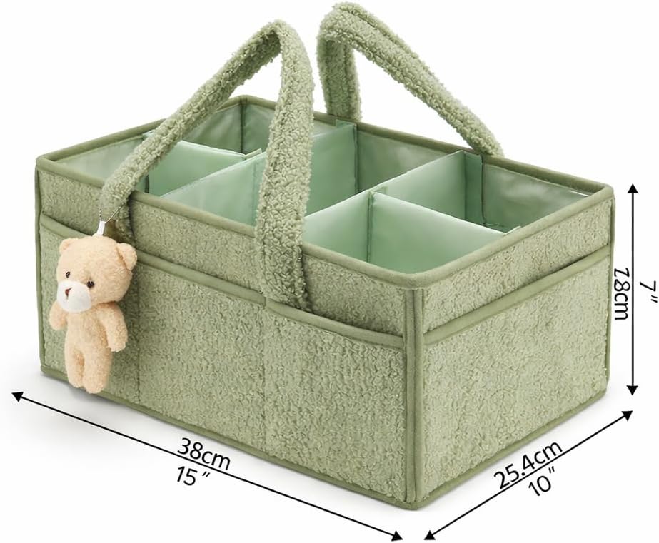 Baby-Windel-Caddy Organizer für Wickeltisch, Baby-Aufbewahrungskorb für Windeln und Feuchttücher, Ge