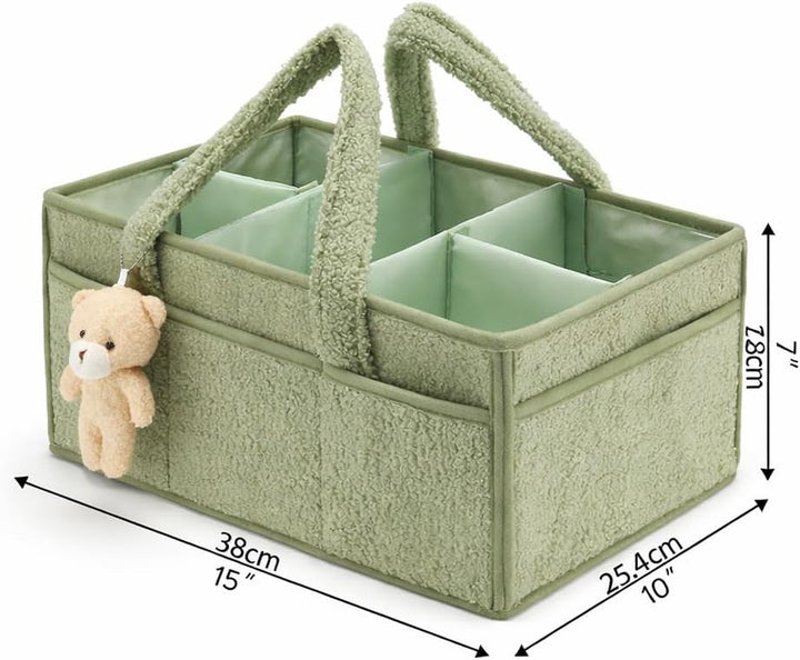Baby-Windel-Caddy Organizer für Wickeltisch, Baby-Aufbewahrungskorb für Windeln und Feuchttücher, Ge
