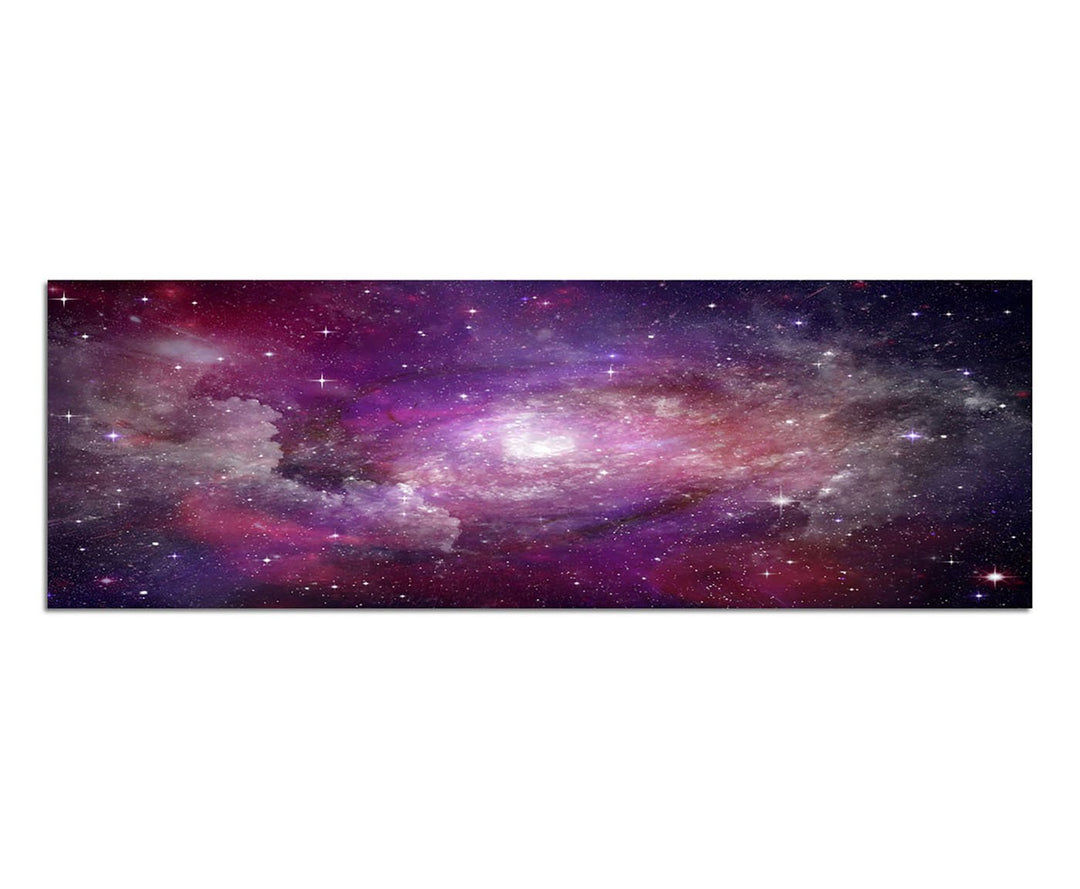 Paul Sinus Art Panoramabild auf Leinwand und Keilrahmen 150x50cm Weltraum Galaxie Sterne Planeten