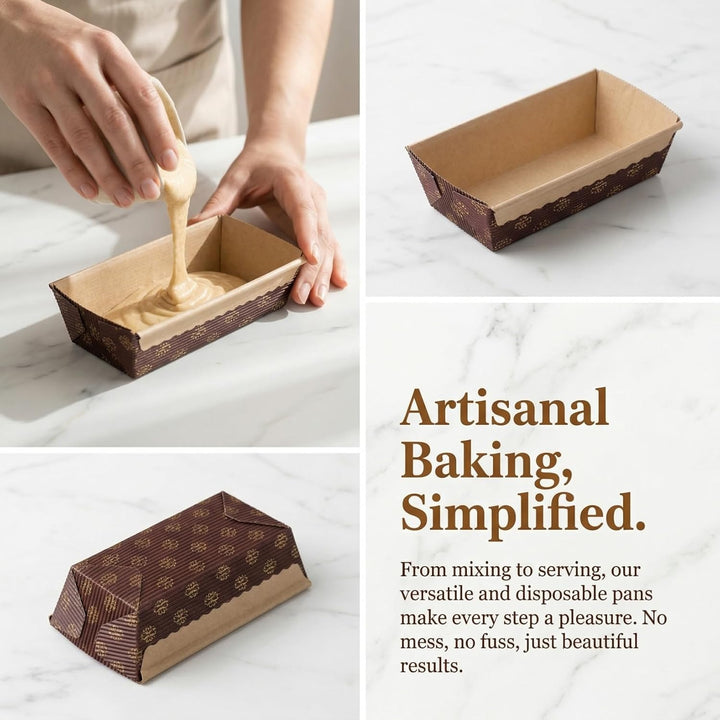 POPETPOP 20 Stück Backform Kastenform aus Papier, Einweg Kastenform Brot und Kuchen, Rechteckig Brot