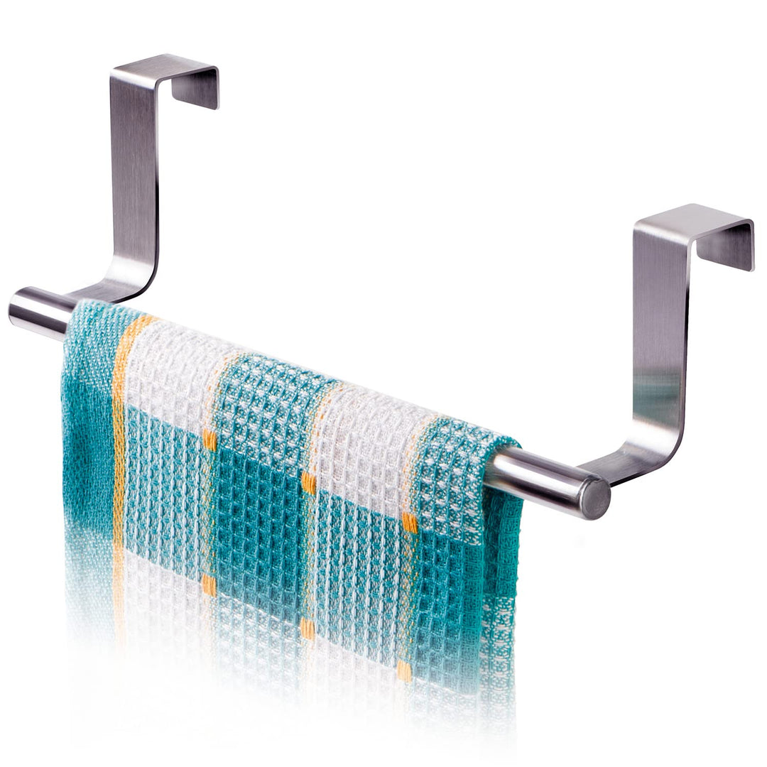 Tatkraft Horizon | 20115 | Türhandtuchhalter Küche, Geschirrtuchhalter | Gebürsteter Edelstahl, Silb