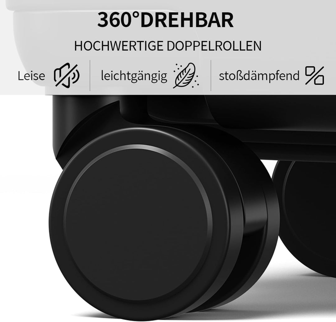 Hartschalenkoffer Mittelgross aus Polypropylen - Leicht Reisekoffer M Schwarz, M Schwarz