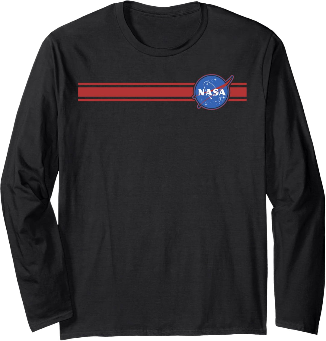 NASA Red Stripe Small Patch Classic Logo Langarmshirt
