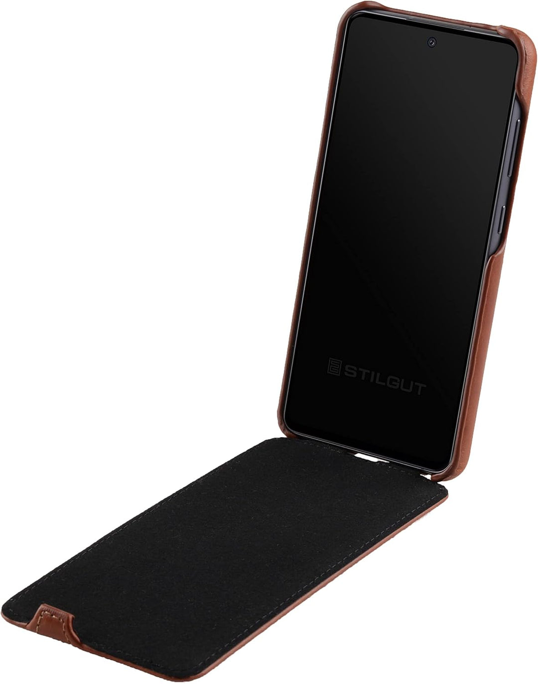 STILGUT UltraSlim kompatibel mit Samsung Galaxy A53 5G Hülle - Samsung A53 Flip Case aus Leder, Hand