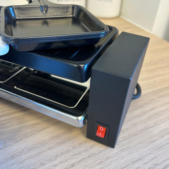 LITTLE BALANCE 8941 Black Jura 4 Raclette-Maker, bis zu 4 Personen, PFAS-frei, Antihaftbeschichtung,