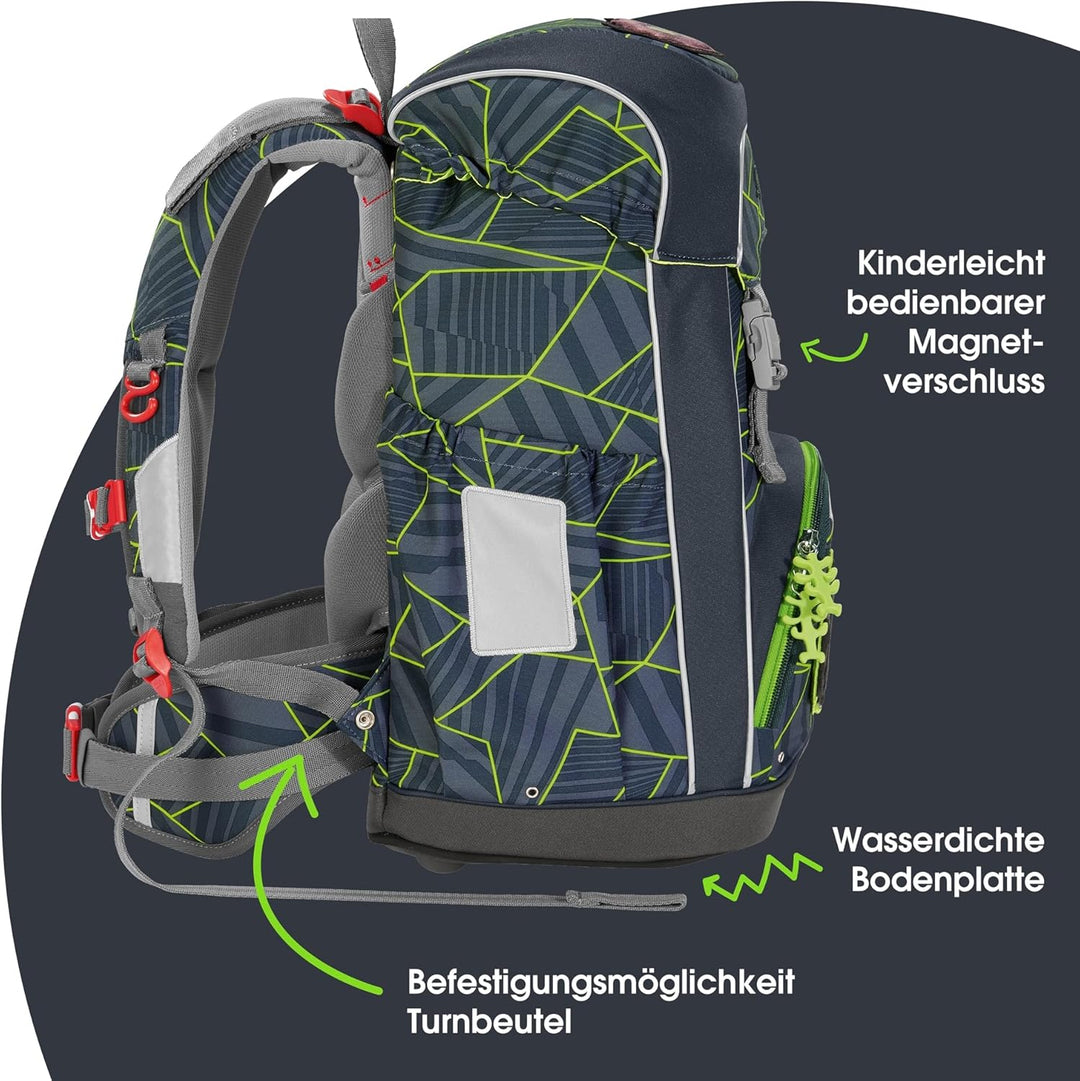 Step by Step GIANT Schulranzen-Set, 5-teilig, ergonomischer Tornister mit Reflektoren, höhenverstell