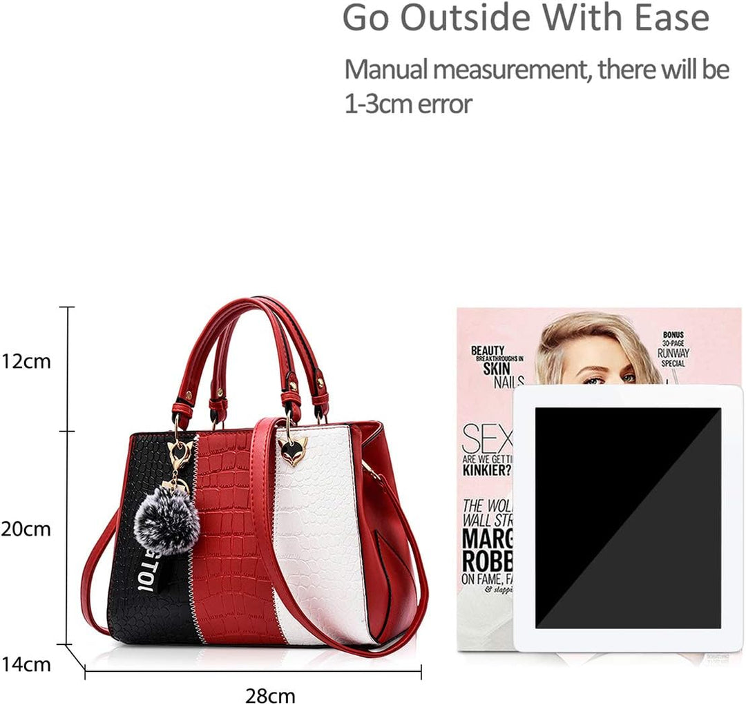 NICOLE & DORIS Damen Handtasche Umhängetasche Henkeltasche Kuriertasche Elegant Damen Handtaschen mi