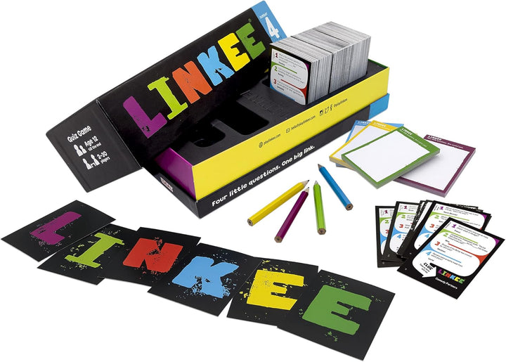 John Adams IDEAL, LINKEE Trivia Game: Four Little Questions, with one Big link!, Family Games, for 2