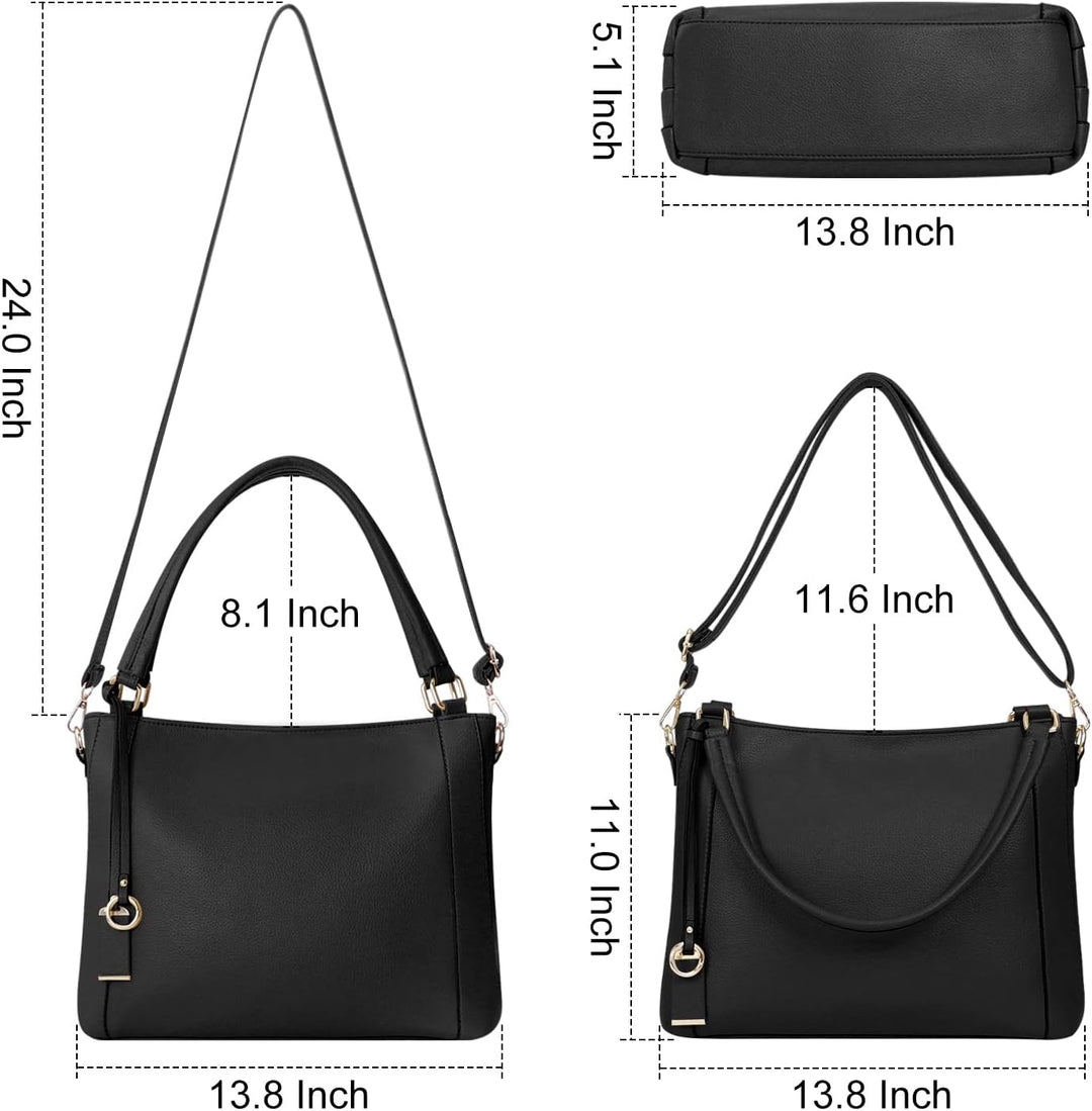 HAWEE Mode Damen Handtasche aus Weiches PU-Leder Umhängetasche Grosse Schultertasche mit Reissversch