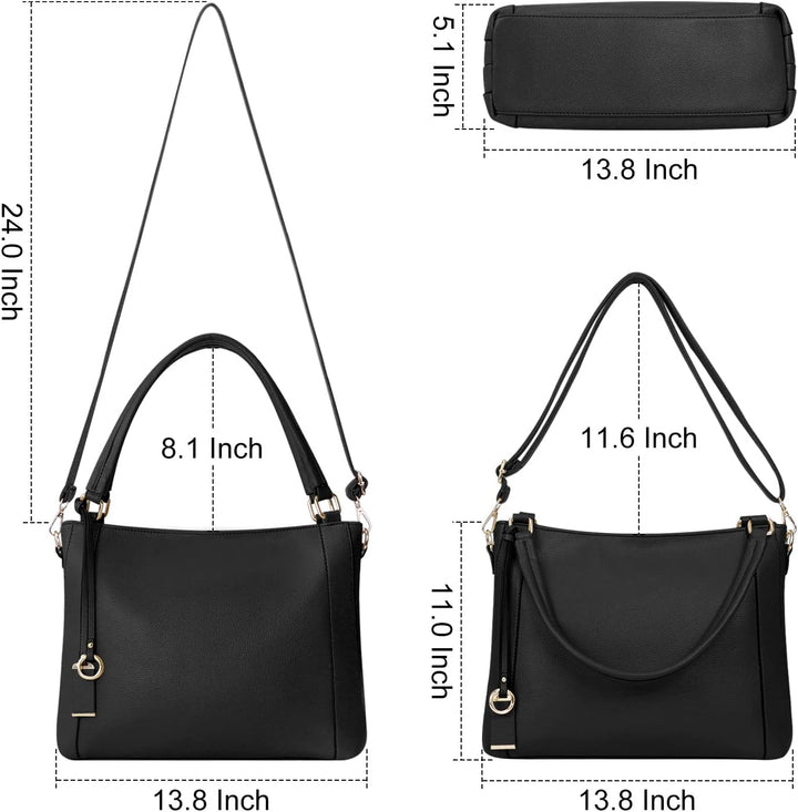 HAWEE Mode Damen Handtasche aus Weiches PU-Leder Umhängetasche Grosse Schultertasche mit Reissversch