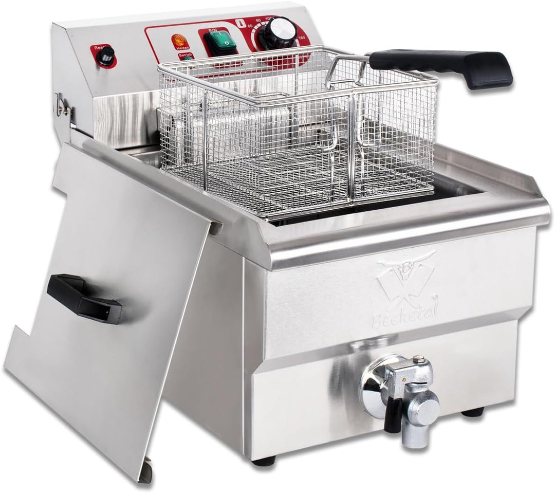Beeketal 'BWF-131P' Profi Gastronomie Kaltzonen Fritteuse (13 Liter Volumen für max. 8,5 Liter Öl) E