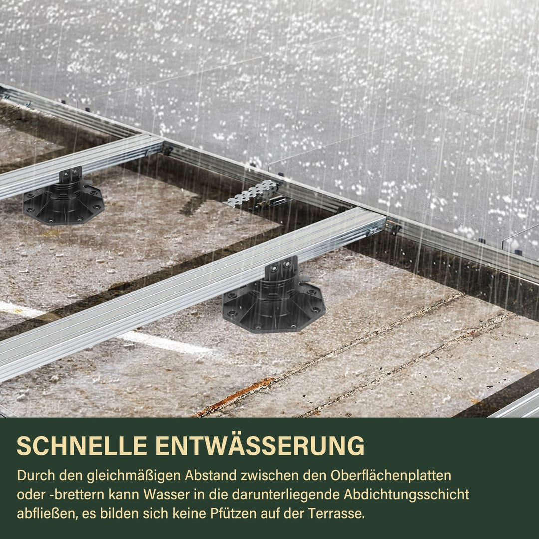 Gimisgu Stelzlager 30 Stück Stellfuss höhenverstellbar 30-60mm Plattenlager - Stelzlager für Terrass