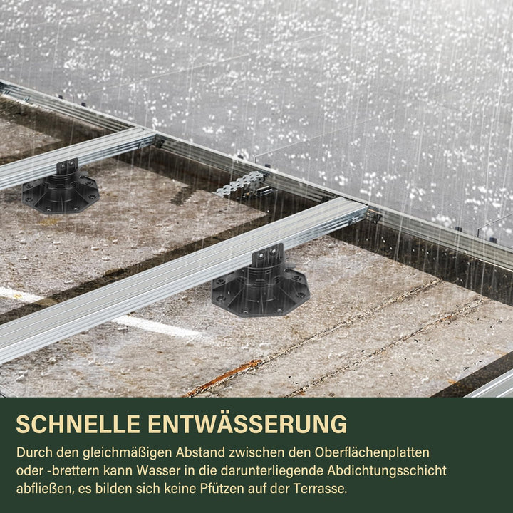 Gimisgu Stelzlager 30 Stück Stellfuss höhenverstellbar 30-60mm Plattenlager - Stelzlager für Terrass