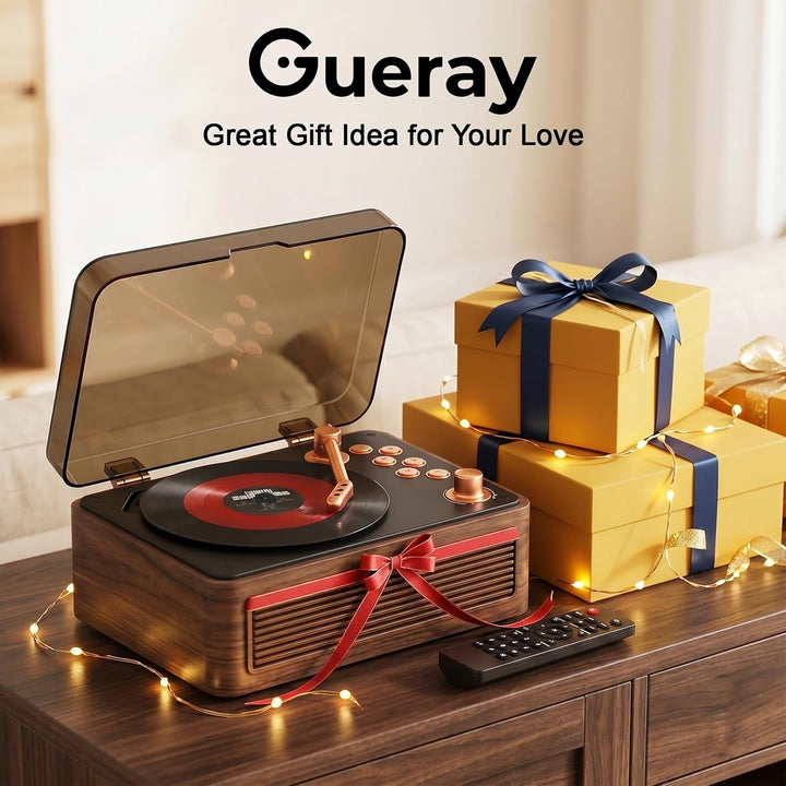 Gueray Tragbarer Bluetooth CD-Player mit Lautsprechern 3600mAh Wiederaufladbarer Vintage CD Spieler