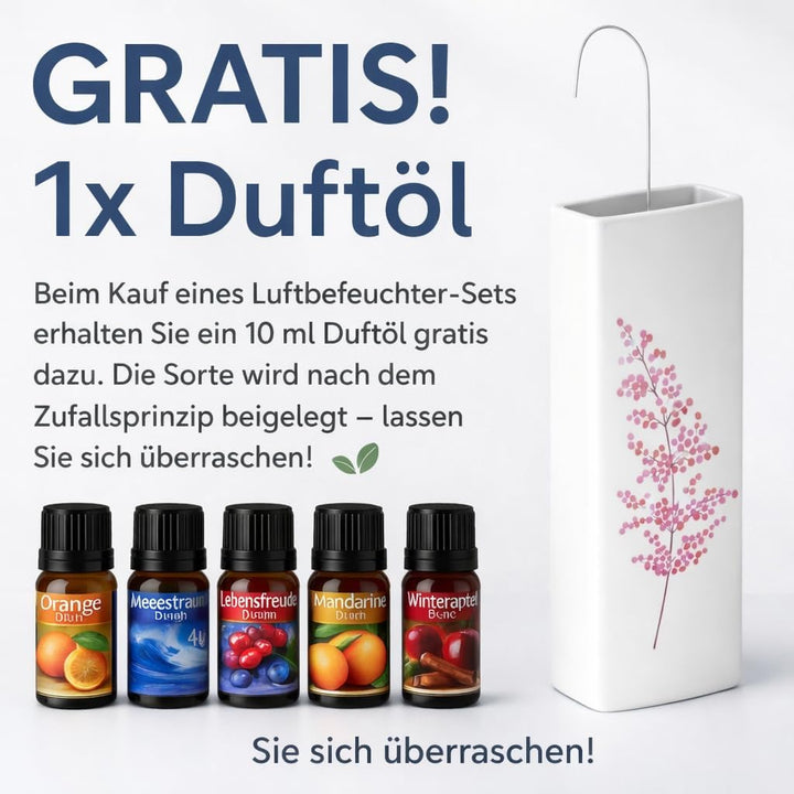 4er Set Luftbefeuchter Heizung Keramik 380ml Heizkörper Verdunster weiss mit Haken Blumenmotive Raum