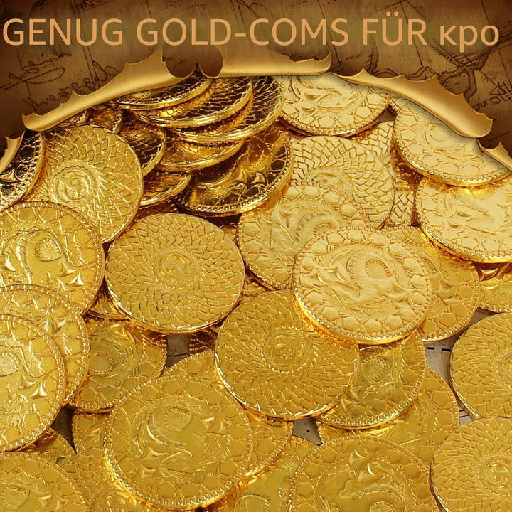 Byhoo DND Fantasy Goldmünzen aus Metall und Ledertasche für Dungeons & Dragons, Tisch-RPG-Brettspiel