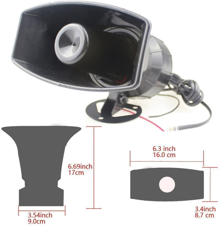 Yida 12V 80W 7 Tone Sound Auto Sirene Fahrzeug Horn mit Mic PA Lautsprechersystem Emergency Sound Am