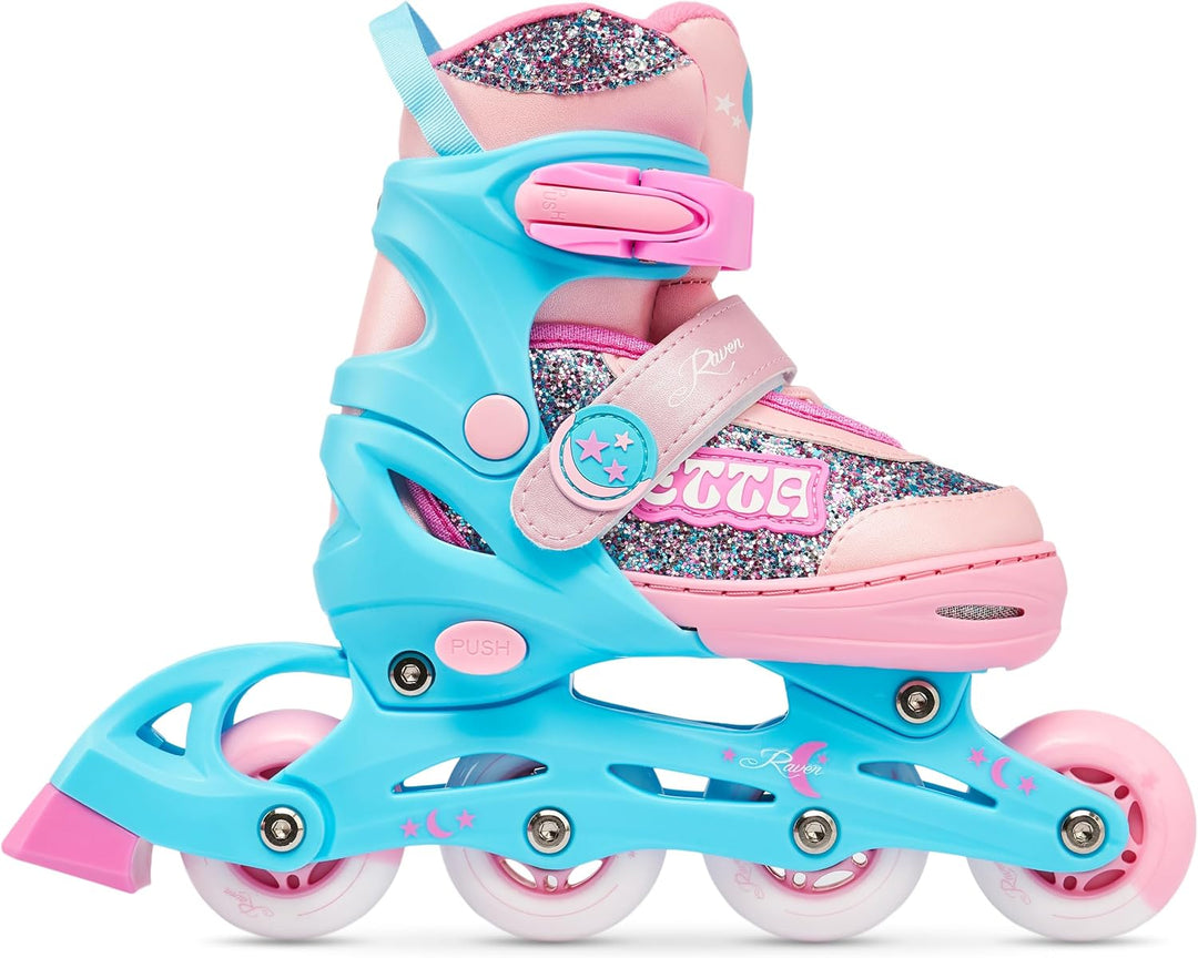 RAVEN 4in1 Inline Skates Triskates Rollschuhe Schlittschuhe Inliner für Kinder Mädchen verstellbar G