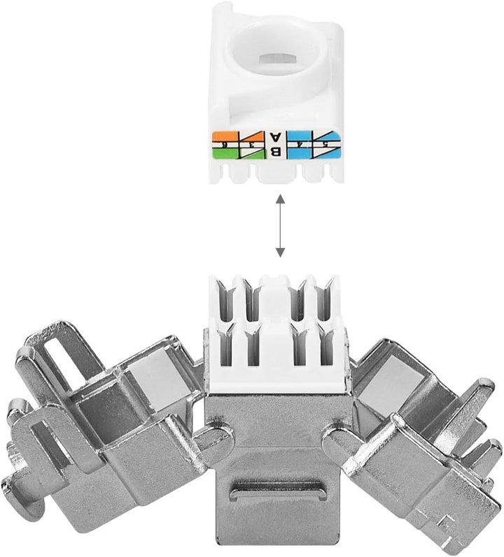 kwmobile 6X Keystone Modul für CAT 6A Kabel - 10 Gbit/s geschirmt Metall Gehäuse Schnappverschluss -