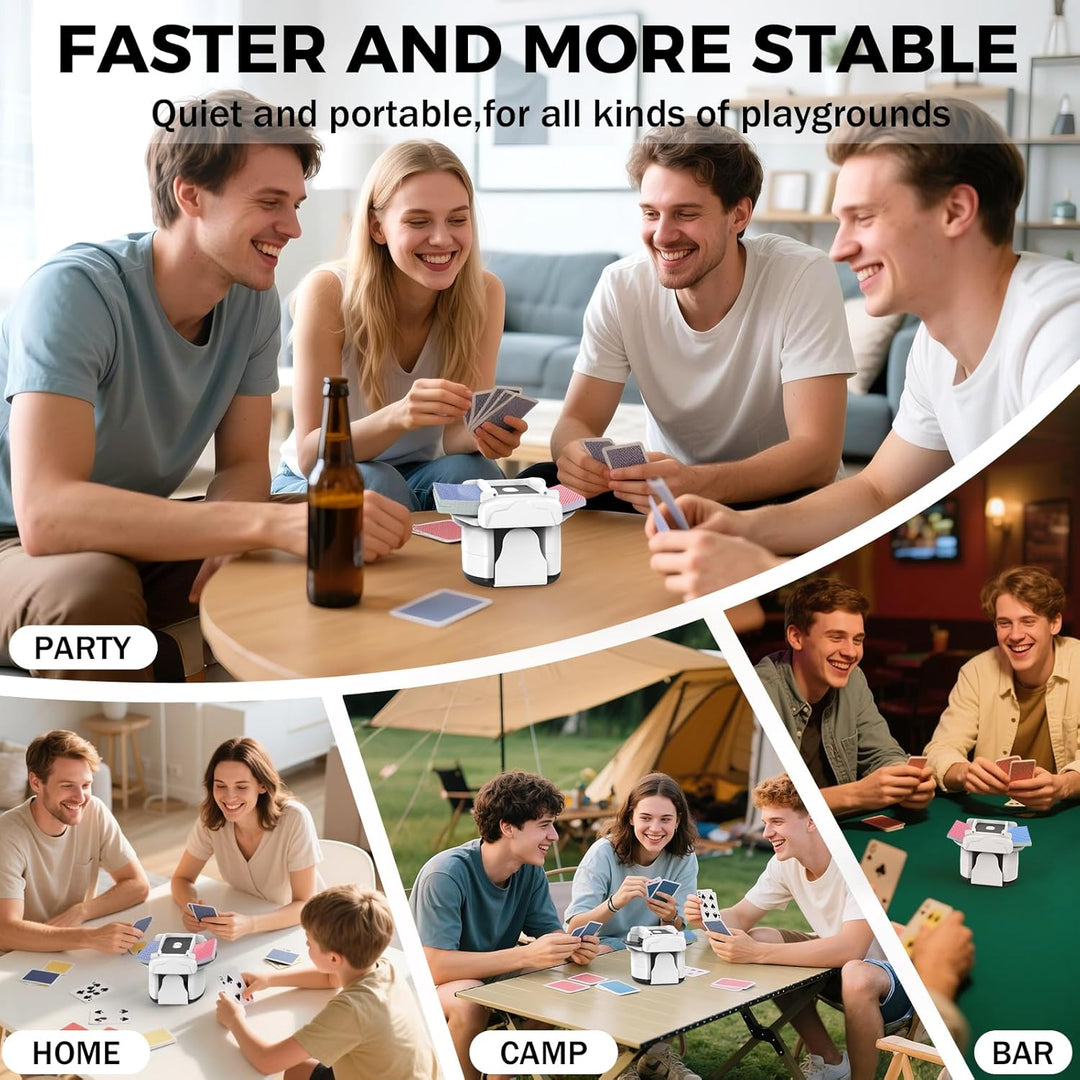 Feebee Kartenmischmaschine Elektrische für 4 Decks - Automatischer Mischmaschine Karten,USB Kartenmi