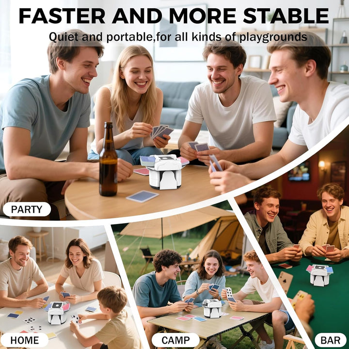 Feebee Kartenmischmaschine Elektrische für 4 Decks - Automatischer Mischmaschine Karten,USB Kartenmi
