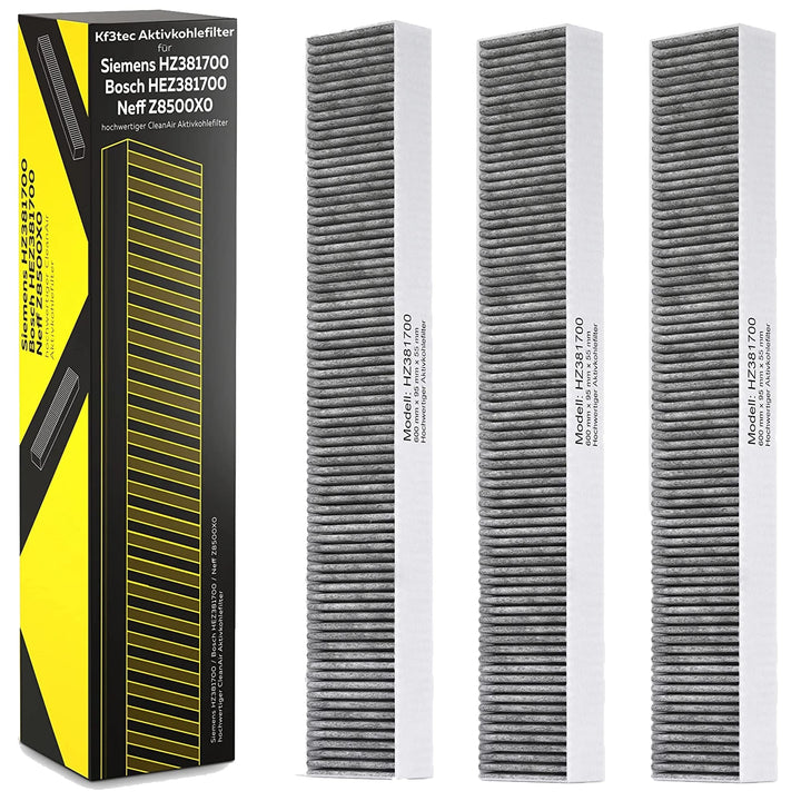 Aktivkohlefilter 3er Pack für Siemens HZ381700 / Bosch HEZ381700 / Neff Z8500X0 hochwertiger CleanAi