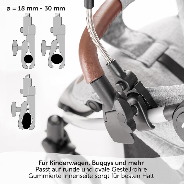 Zamboo Universal Sonnenschirm für Kinderwagen und Buggy - Grau grau, Hellgrau