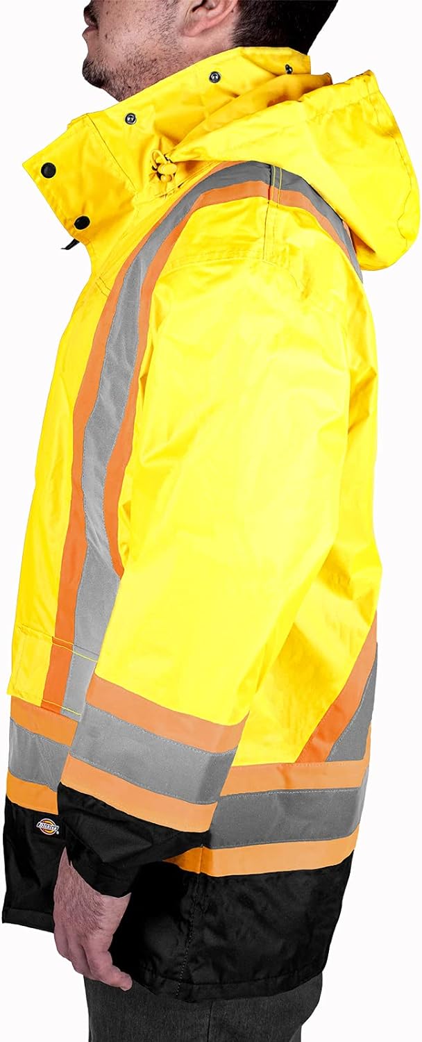 Dickies Workwear High-Visibility 150-Deniers Rain Suit, L Yellow