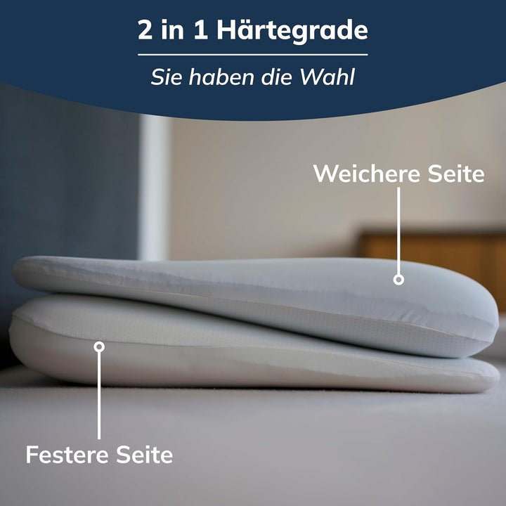 CALMONT - Seitenschläferkissen mit Bezug I RedDot Award Gewinner I Side+ Kissen IBauchschläferkissen