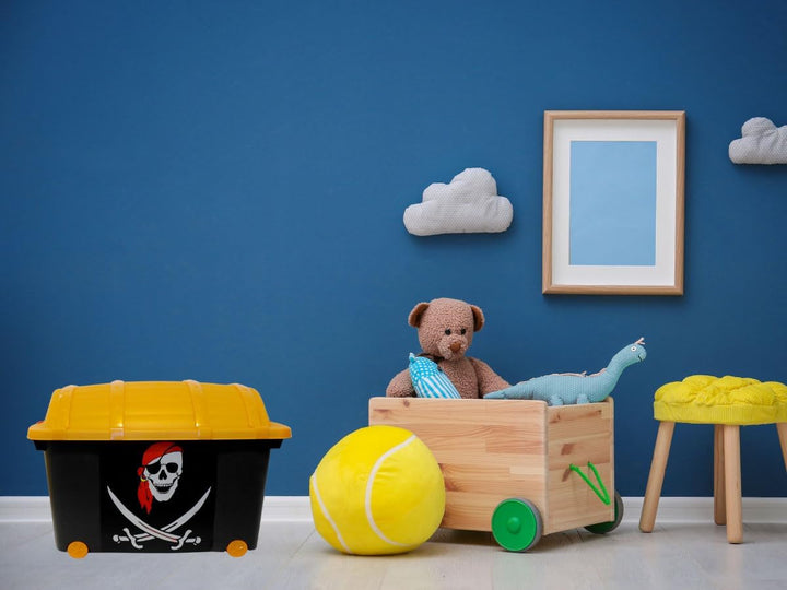LS-LebenStil XL Kinder Piratenkiste 61x40cm Schatztruhe Spielkiste Pirat Rollbox