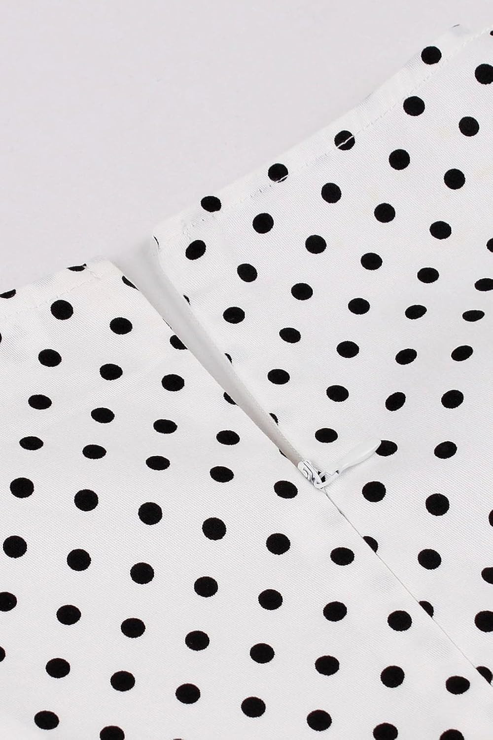 AXOE Damen 60er Jahre Kleid 3/4 Ärmel Cocktailkleid Abendkleid Weiss Polka Dot S, Weiss Polka Dot S
