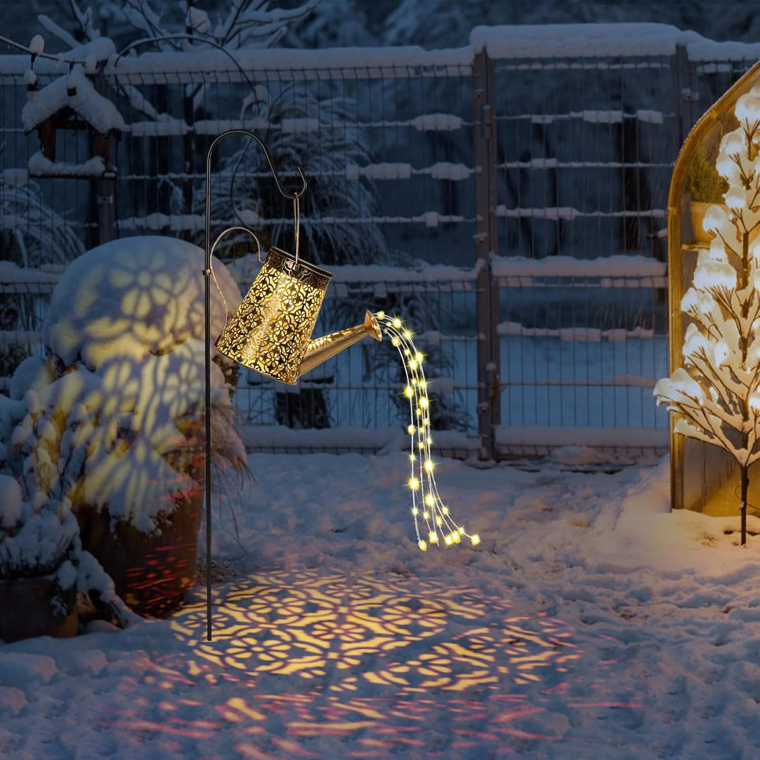 Solar Giesskanne mit Lichterkette Gartendeko, GuKKK LED Aussen Solarlampen, IP65 Wasserdicht Giesska
