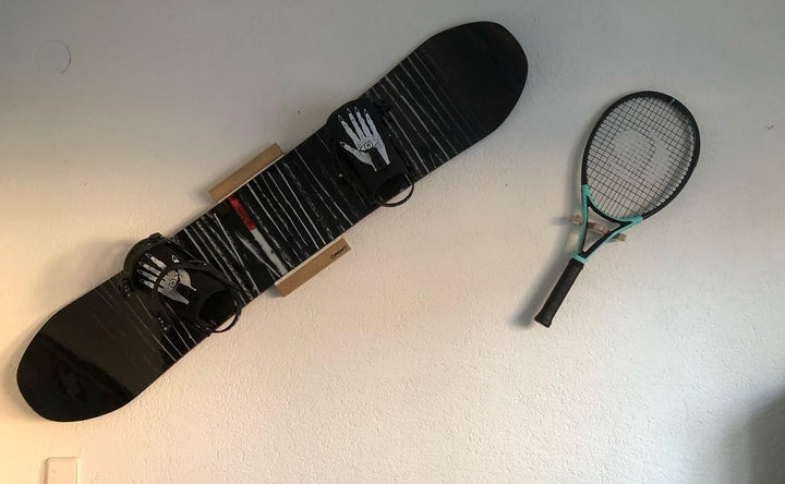 Clipboart Tennisrack Halterung Wandhalterung Wandmonzage Tennisschläger Holz Eiche, Eiche