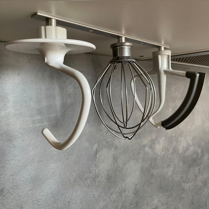 3er Halterung kompatibel mit KitchenAid Leiste Aluminium Halter Halterleiste für Flachrührer Knethak