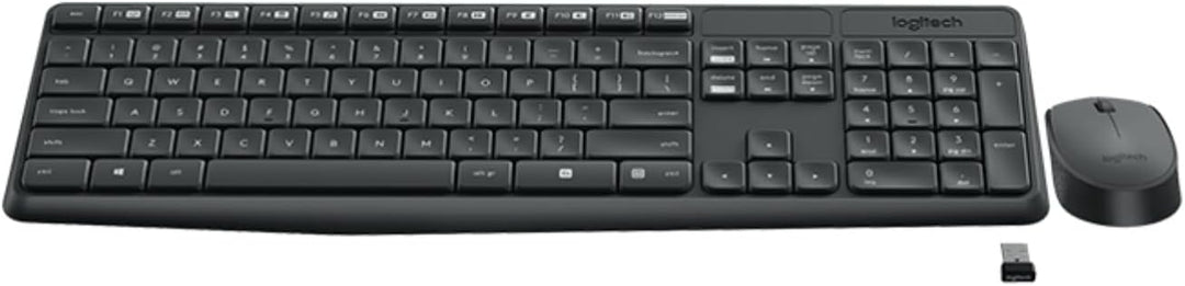 Logitech MK235 Kabelloses Tastatur-Maus-Set, 2.4 GHz Verbindung via Unifying Nano USB-Empfänger, 10m