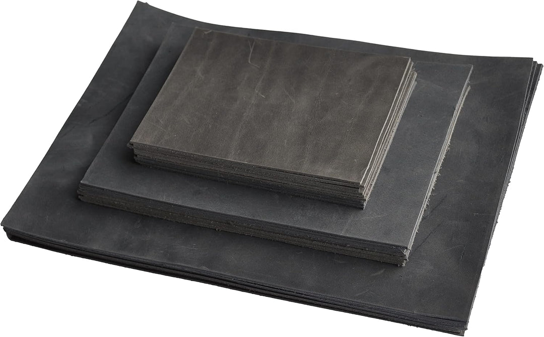 HAPPER STUDIO Rindsleder 2mm Pull-Up Crazy Horse Leder A5 x 6 Stücke (Grau), Grau