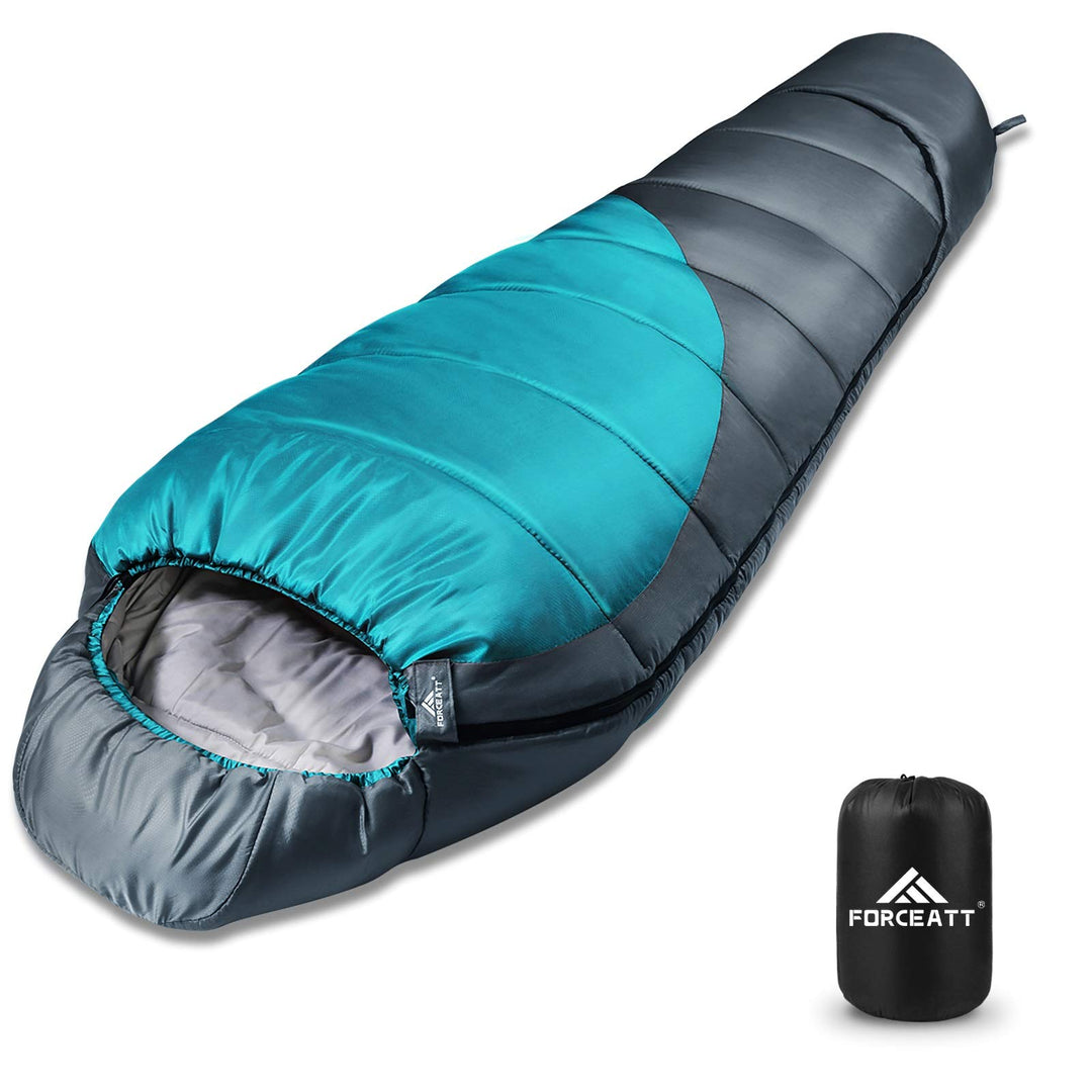 Forceatt Schlafsack -10°C~15°C 4 Jahreszeiten, Mumienschlafsack Winter für Erwachsene Wasserdicht, S