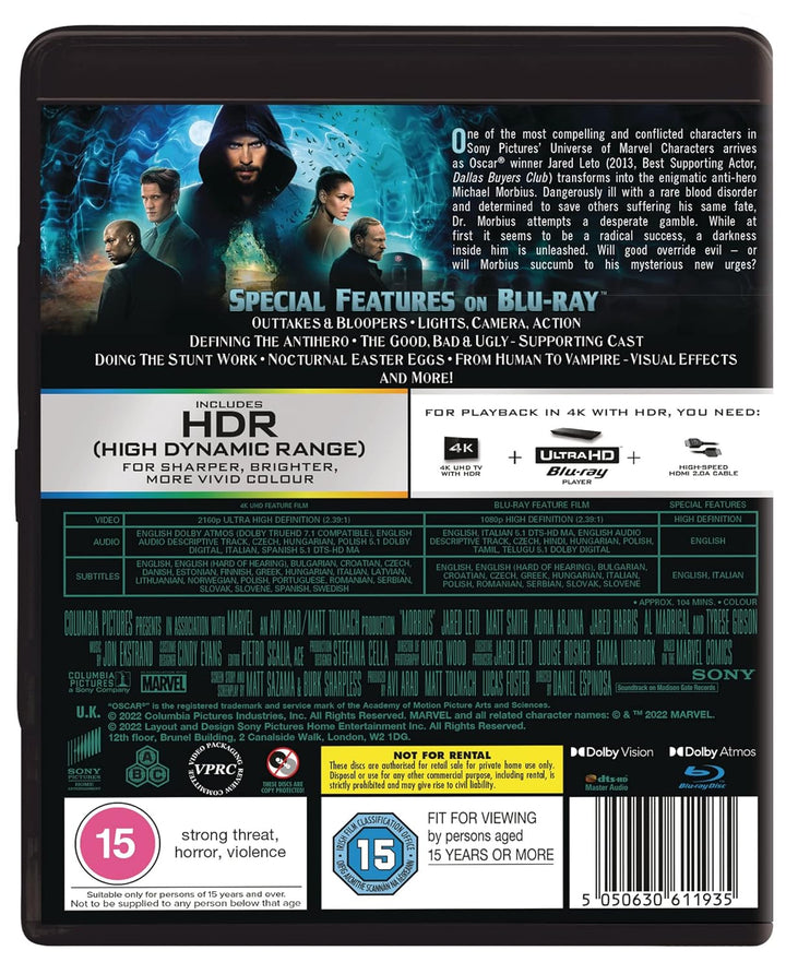 Morbius (2 Discs - UHD & BD) [Blu-ray] [2022], Blu-ray