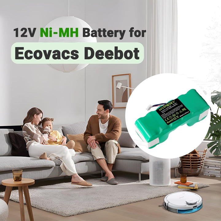 12V 5000mAh Ersatz NI-MH Akku für Ecovacs Deebot Ozmo 900, 901, 902, 907, 600, 610, M88, Deebot DE5G