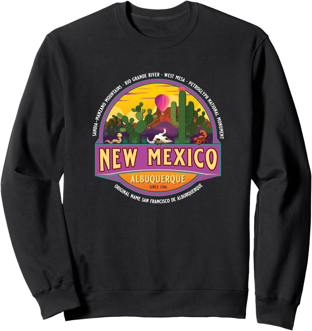 Taos New Mexico USA Pueblo Desert Sunset Vacation Souvenir Sweatshirt