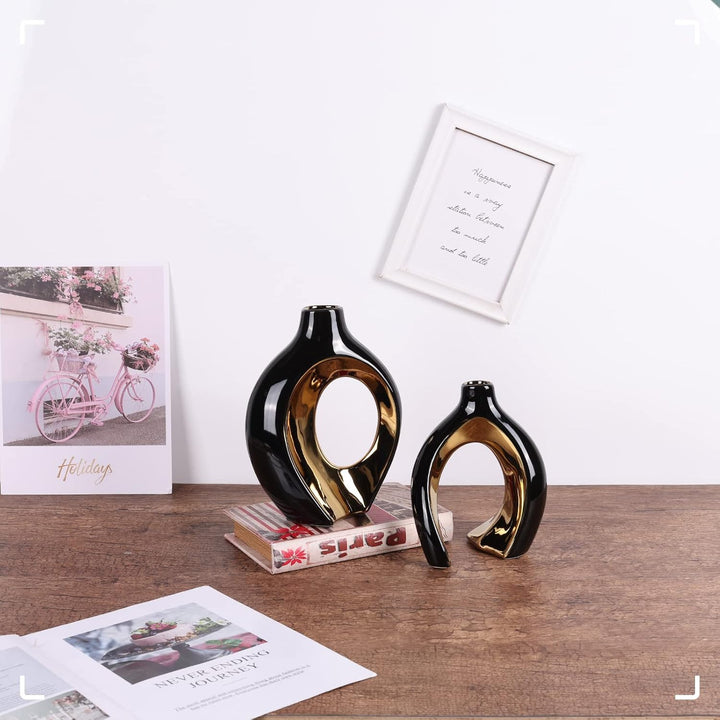 XIAOMAGG Keramik Vase，2er Set Hohle Weisse Moderne Vasen für Nordisches, Vasen Deko, ästhetische Boh