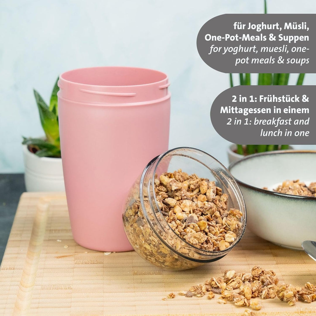 Westmark Müslibecher/Lunchpot Set – 2 auslaufsichere Fächer: 200 ml +500 ml, 2 Ersatzdichtungsringe,