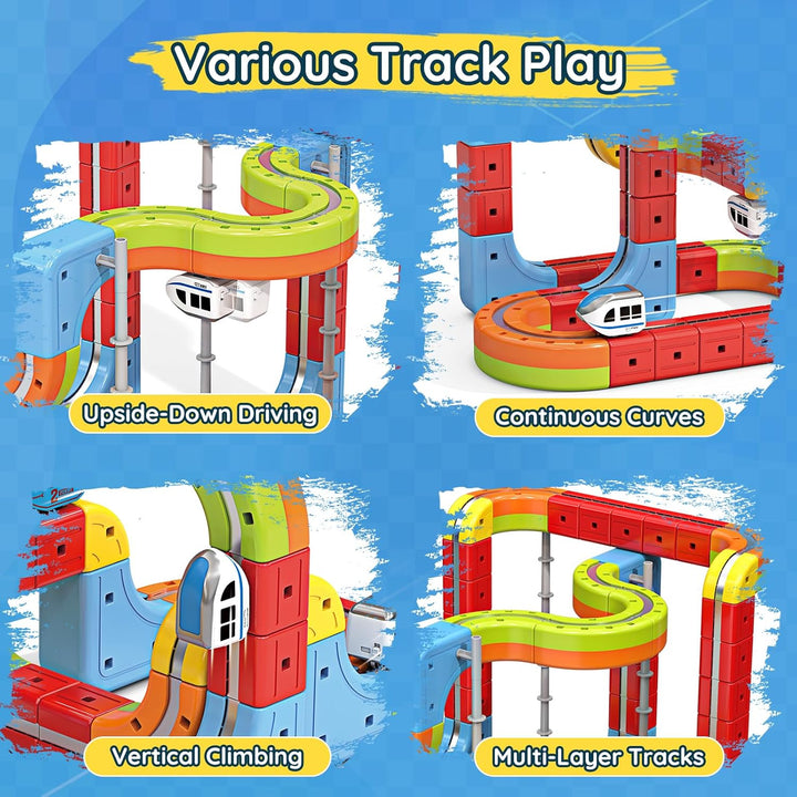 Elektrisches Eisenbahn Set, DIY Electric Train Set mit Schwerkraft Defying 3D-Layouts & Magisches Sc